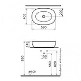 VitrA lavabo da appoggio ovale 5995B401-0016